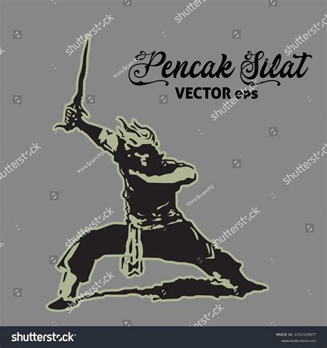 Martial Art Pencak Silat Nusantara Silhouette Stock Vector (Royalty ...