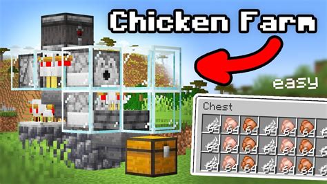 How To Make An Easy Chicken Farm In Minecraft Youtube