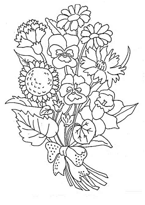 Free Color Printable Bouquet Flowers