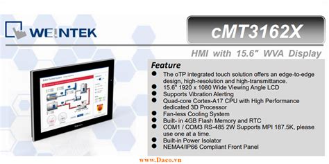 cMT3162X Màn hình cảm ứng HMI Weintek cMT 15 6 Inch IPS