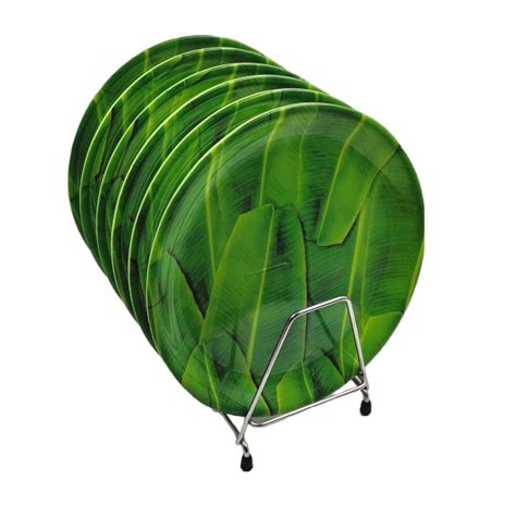 Buy Drizling Inch Banana Leaf Print Melamine Plate For Lunch