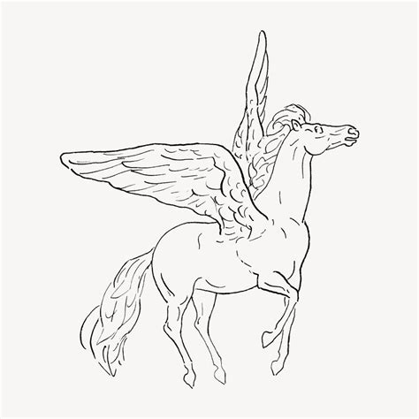 Vintage flying pegasus, creature illustration | Premium PSD ...