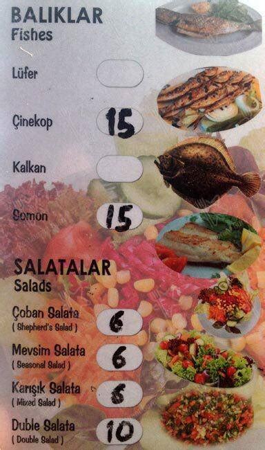 Menu At Ali Balik Evi Istanbul