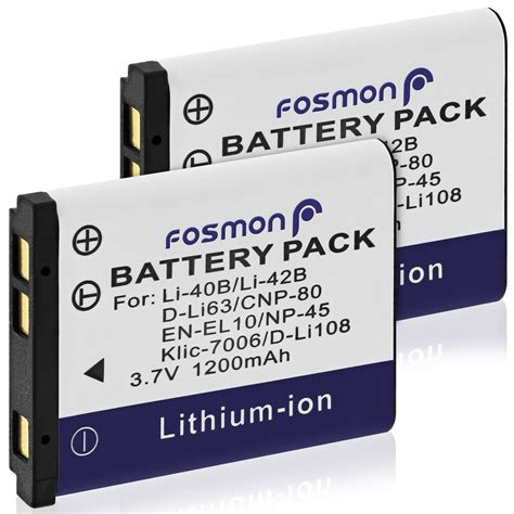 Fosmon Replacement Rechargable Li B Li B Battery V