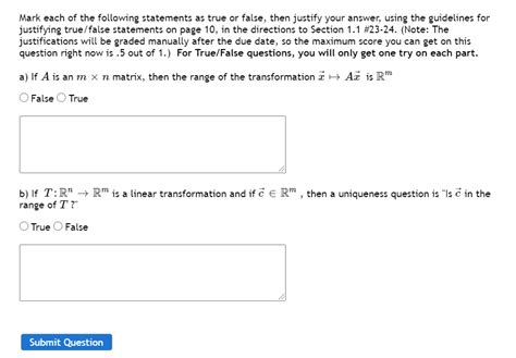 Solved Mark Each Of The Following Statements As True Or Chegg