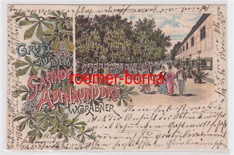 87356 Ak Lithographie Gruß aus dem Gasthof Abtnaundorf 1898 von Sammeln