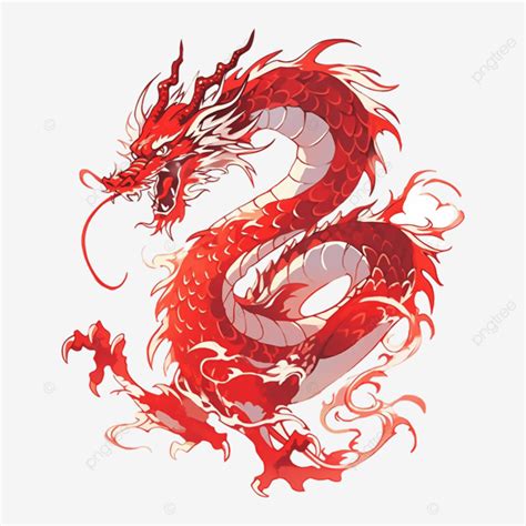 Chinese Dragon Red Illustration Year Of The Dragon Lunar New Year Chinese New Year 2024 Png