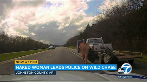 Dashcam Video Shows Naked Woman Leading Police On Wild Chase In