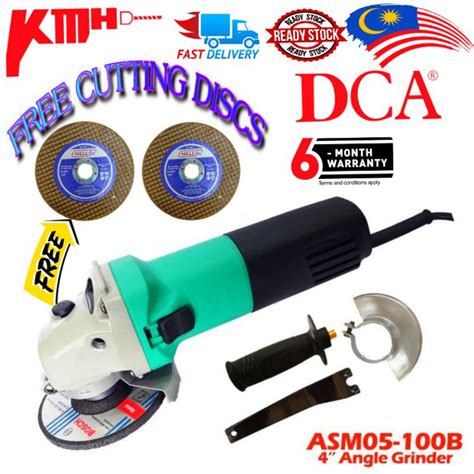 DCA 850W 4 100mm Heavy Duty Angle Grinder ASM05 100B Cutting Discs