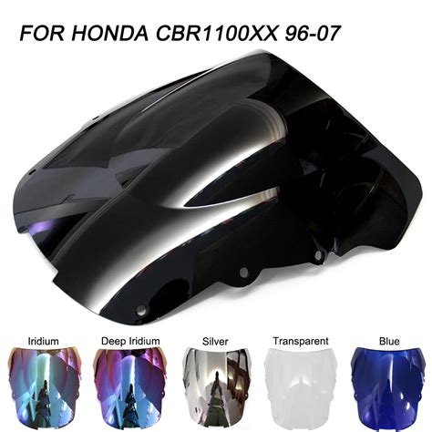 Black Motorcycle Motorbike Windshield Double Bubble Windscreen Wind