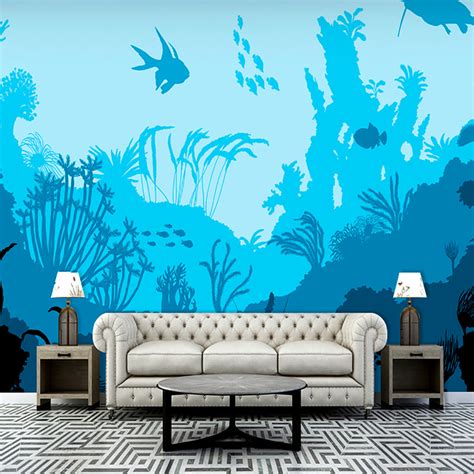 Hand Printed Watercolor Ocean Wallpaper – Myindianthings