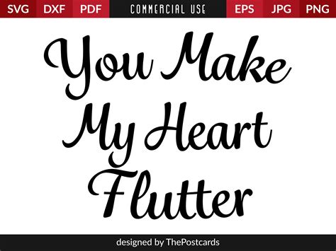 You Make My Heart Flutter Love Vector Clip Art Digital Love Etsy