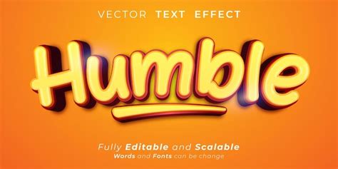 Premium Vector Editable Text Effect Humble Text Style Concept