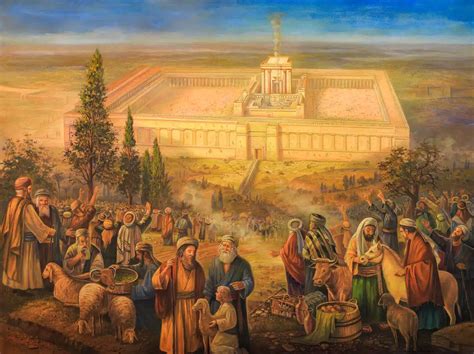 Original Oil Painting: Pilgrimage to the second Jerusalem Temple by ...