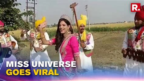 Harnaaz Sandhu S Dance On Dhol Beats In Her Native Village After Winning Beauty Pageant Goes