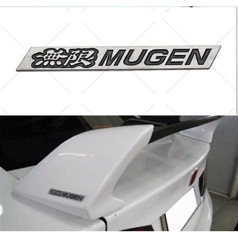 Mugen Logo Aluminium Black Part Car Spoiler Badge Emblem Logo For Honda