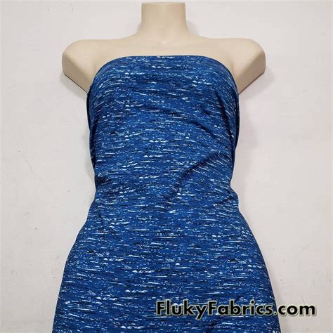 Stretch Abstract Blue Noise Print Swimsuit Swimwear Bikini Nylon Spandex Fabric Fluky