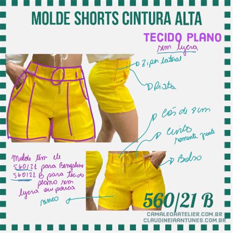 Molde Short Tecido Plano Camaleoa Atelier De Costura