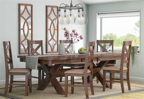 Laurel Foundry Modern Farmhouse Isabell Extendable Solid Wood Dining