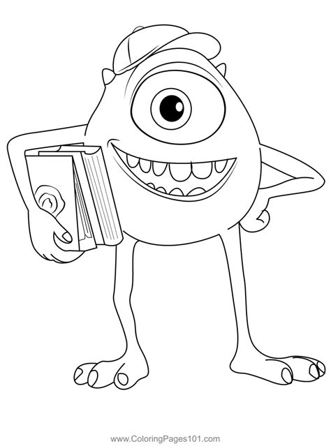 Printable Mike Wazowski Coloring Pages Monsters University Ready For