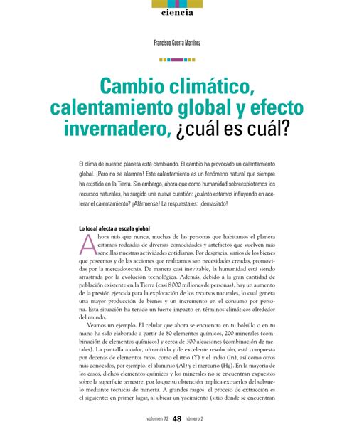 Pdf Cambio Clim Tico Calentamiento Global Y Efecto Invernadero The