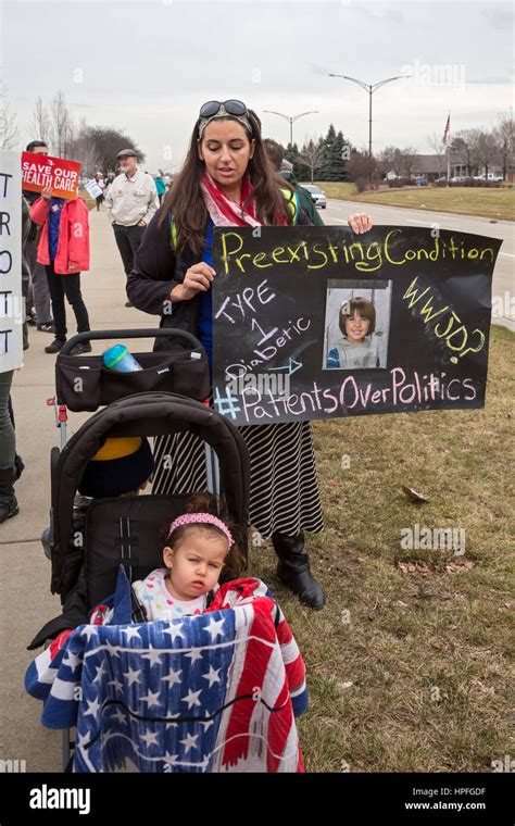 Troy Michigan USA 21 February 2017 Constituents Picket The Office