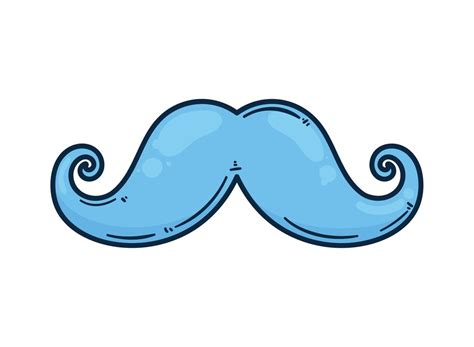 Male Mustache Blue Color Vector Art At Vecteezy