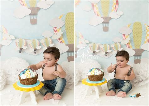 Hot Air Balloon First Birthday Cake Smash Gilmore Studios Orange County Ca Gilbert Az