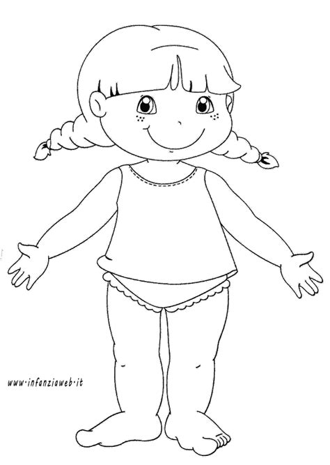 Disegni Da Colorare Categoria Schema Corporeo Immagine Bambina