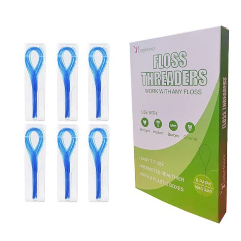 Dental floss threaders for braces bridges and implants green 210 count ...