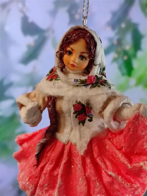 Ёлочная игрушка из ваты Плясунья Маняша. Эко материалы, ручная работа ...