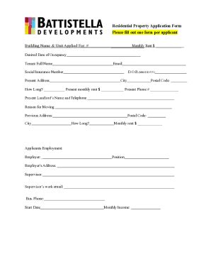 Fillable Online Tenant Application Form For Landlords PDF Fax Email