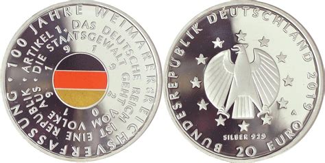 Deutschland BRD Germany 20 Euro 2019 A 100 Jahre Weimarer