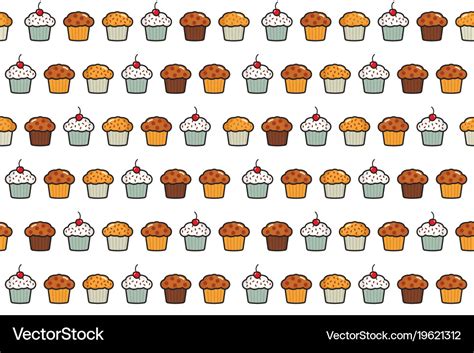 Cupcake Seamless Pattern Royalty Free Vector Image