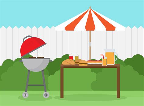 Barbeque Cartoon Images Backyard Barbecue Vector Art At