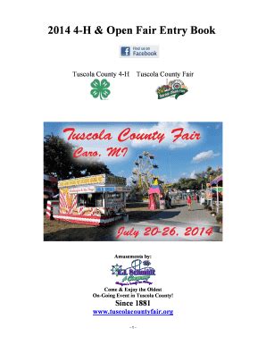 Tuscola County Fair Book Fill Online Printable Fillable Blank