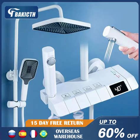 Hot Cold Shower System Bathroom Bathroom Shower Rainfall Set White