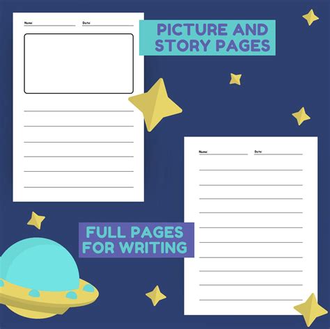 Printable Lined Paper and Story Pages Handwriting Paper Helper for ...