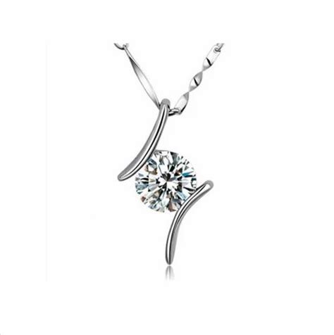 High Quality Sterling Silver Solitaire Elegant Cz Pendant Ro At Best