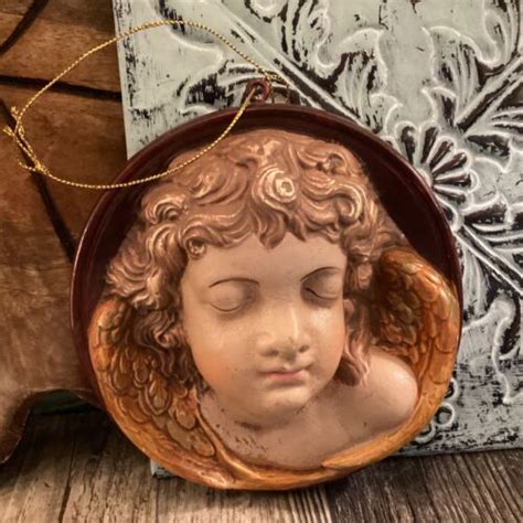 3d Resin Angel Face Christmas Ornament ~ 4 75 Traditional Cherub