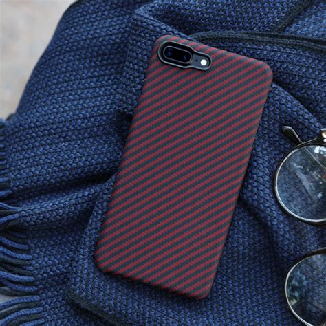 Aramid Fiber Minimalist Phone Case // Black + Red Twill (iPhone 6/6S) - PITAKA - Touch of Modern