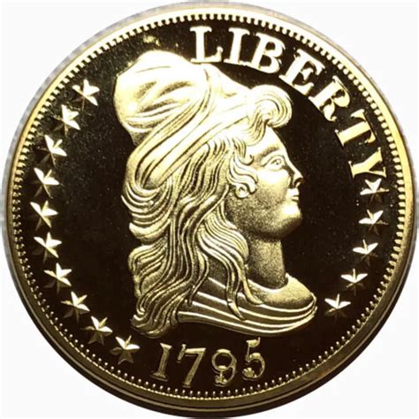 1795 Liberty 24K Gold Layered Capped Bust Eagle Replica In Protective