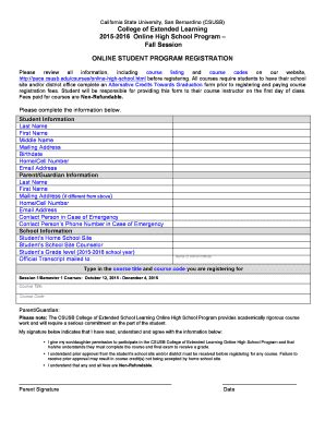 Fillable Online Pace Csusb Csusb Reg Form Summer Docx Pace Csusb