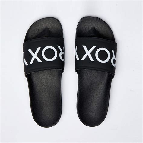 Shop Roxy Slippy Slide Sandals In Black Fg Fast Shipping Easy