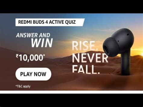 Amazon Funzone Redmi Buds 4 Active Quiz Answers Today 8 June 2023