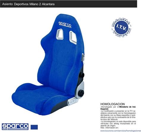 Asiento Deportivo Con Homologación Sparco Milano 2 Alcántara Azul