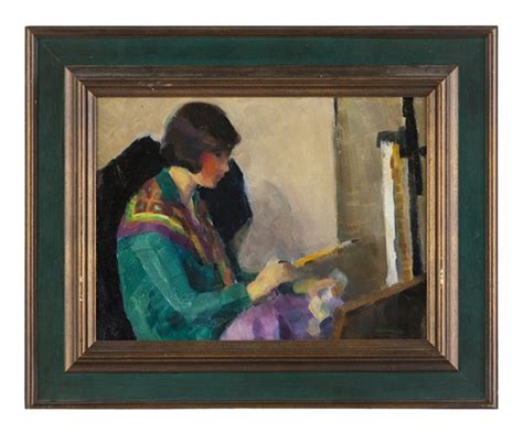 Self Portrait Of The Artist At Her Easel By Mabel Alvarez On Artnet