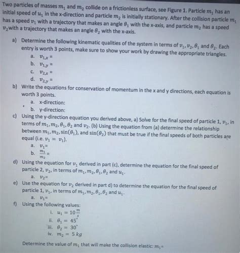 Solved Figure Two Particles Of Masses M And M Collide On Chegg