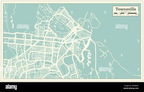 Townsville Australia City Map In Retro Style Outline Map Vector