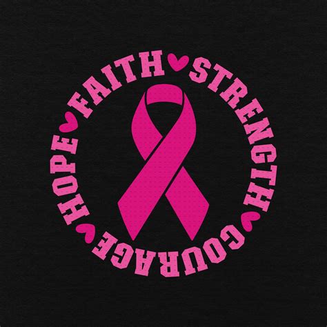 Hope Faith Strength Courage Svg Png Eps Pdf Files Breast Etsy